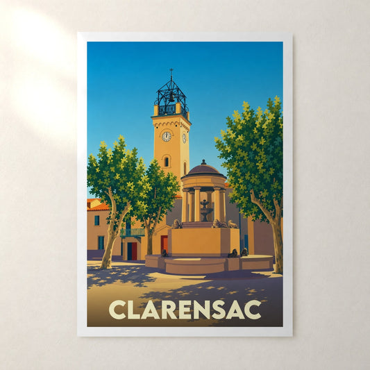 Affiche Clarensac – sans cadre, accrochée au mur