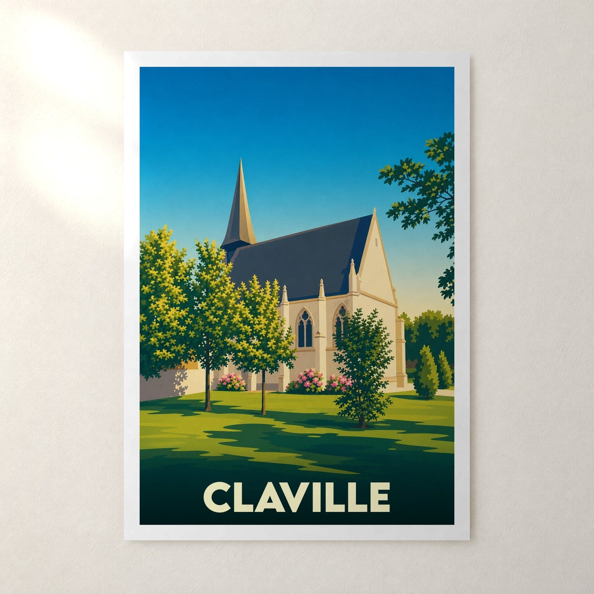 Affiche Claville – sans cadre, accrochée au mur
