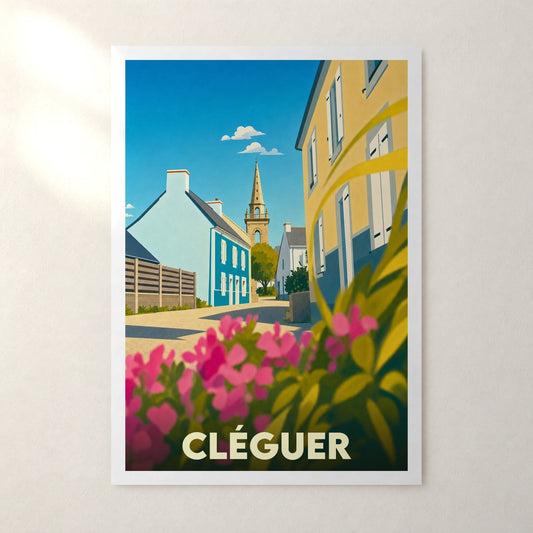 Affiche Cléguer – sans cadre, accrochée au mur