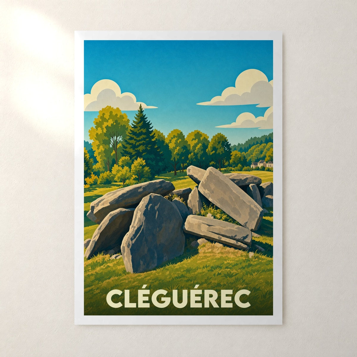 Affiche Cléguérec – sans cadre, accrochée au mur