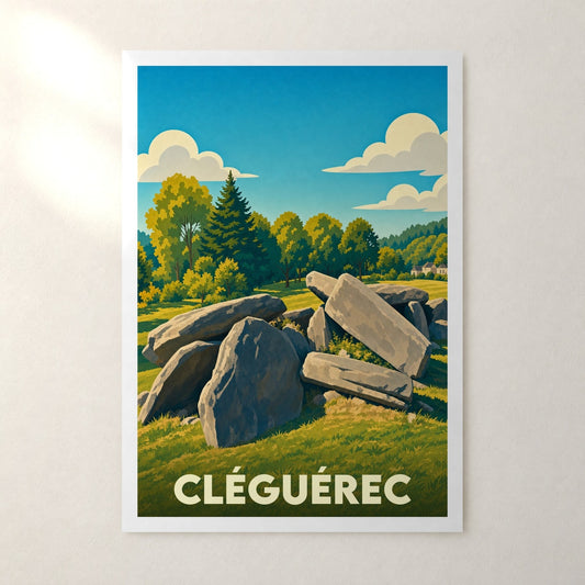 Affiche Cléguérec – sans cadre, accrochée au mur