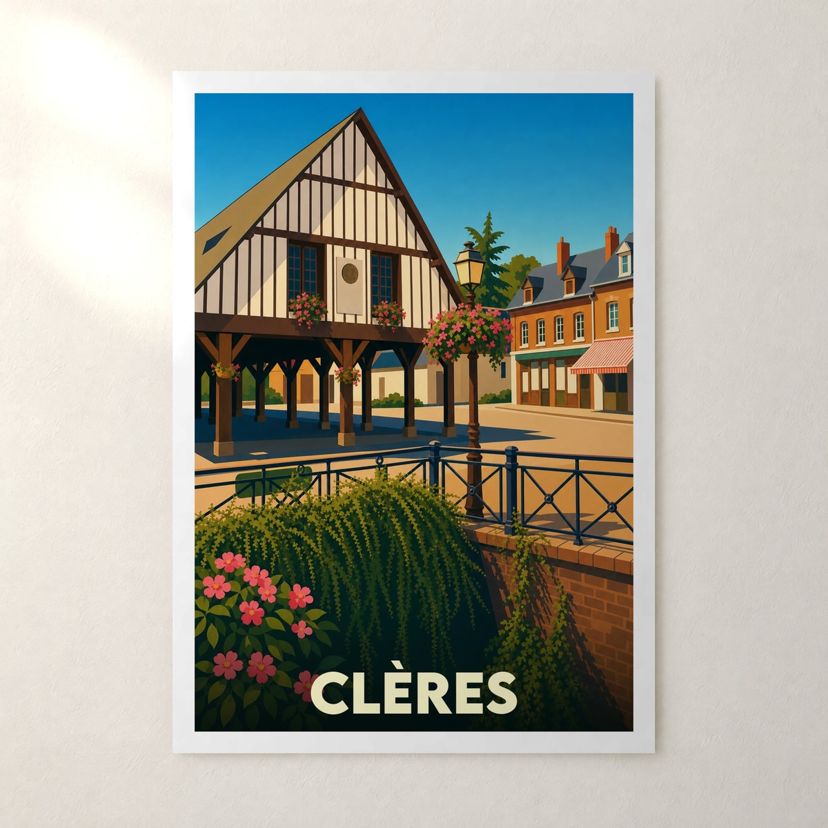 Affiche Clères – sans cadre, accrochée au mur
