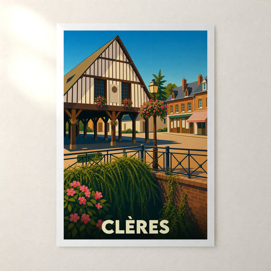 Affiche Clères – sans cadre, accrochée au mur