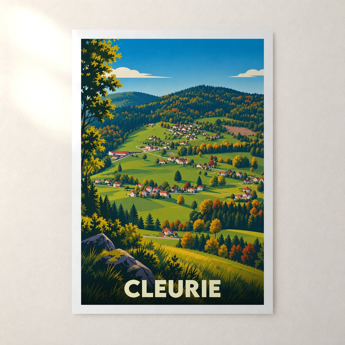 Affiche Cleurie – sans cadre, accrochée au mur