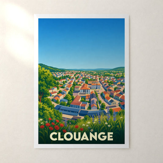 Affiche Clouange – sans cadre, accrochée au mur