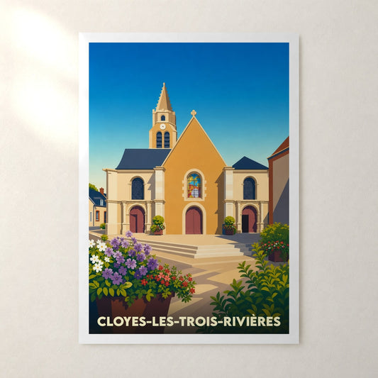 Affiche Cloyes-les-Trois-Rivières – sans cadre, accrochée au mur