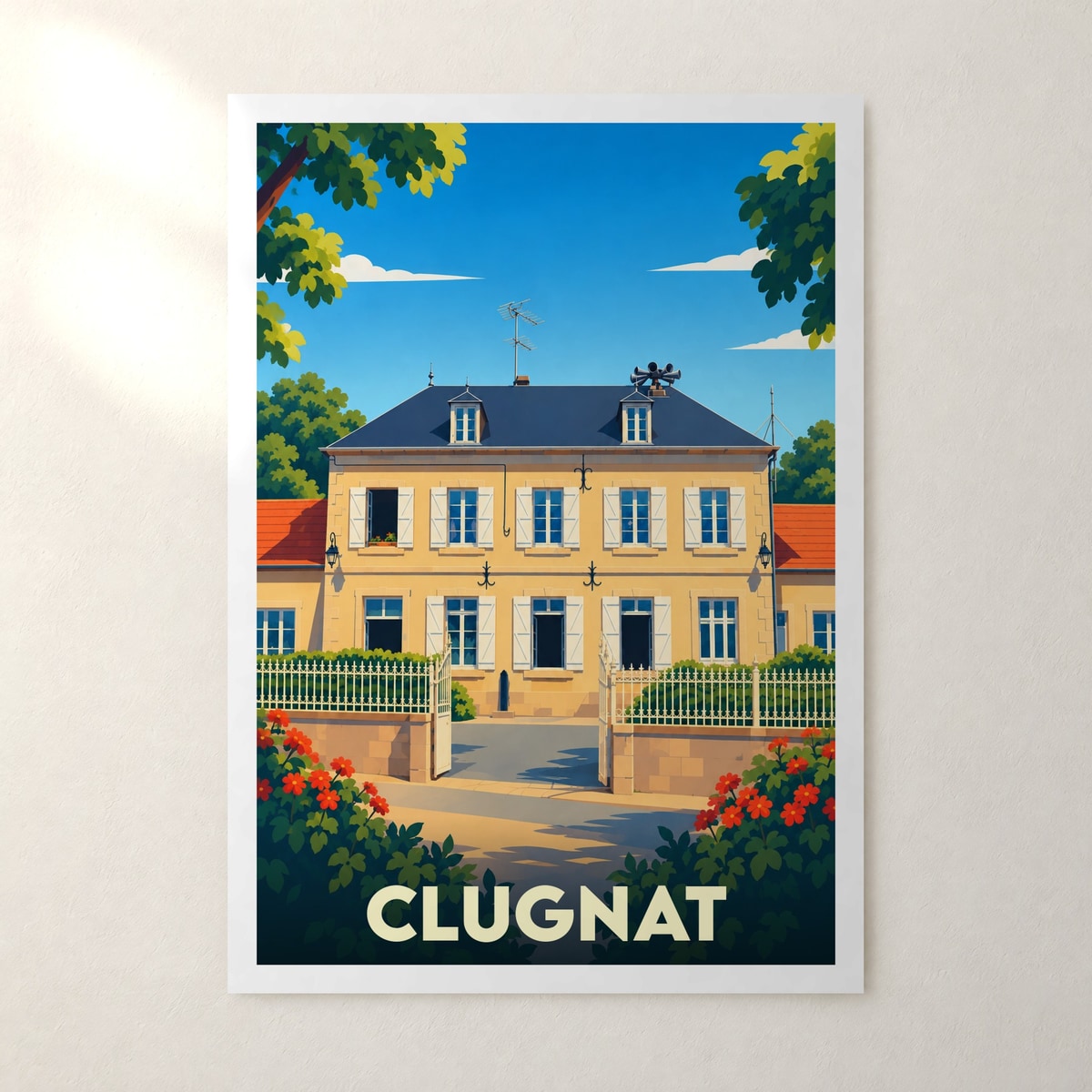 Affiche Clugnat – sans cadre, accrochée au mur