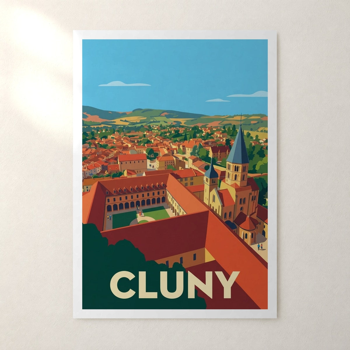 Affiche Cluny – sans cadre, accrochée au mur
