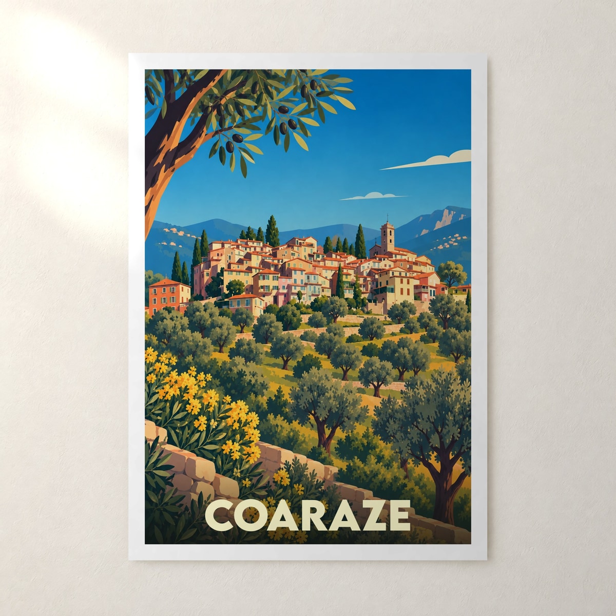 Affiche Coaraze – sans cadre, accrochée au mur