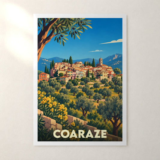 Affiche Coaraze – sans cadre, accrochée au mur