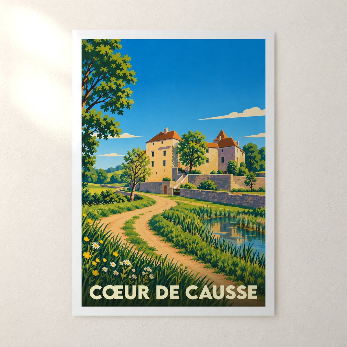 Affiche Cœur de Causse – sans cadre, accrochée au mur