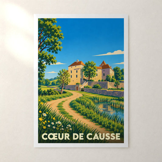 Affiche Cœur de Causse – sans cadre, accrochée au mur