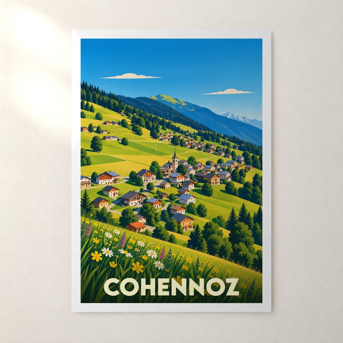 Affiche Cohennoz – sans cadre, accrochée au mur