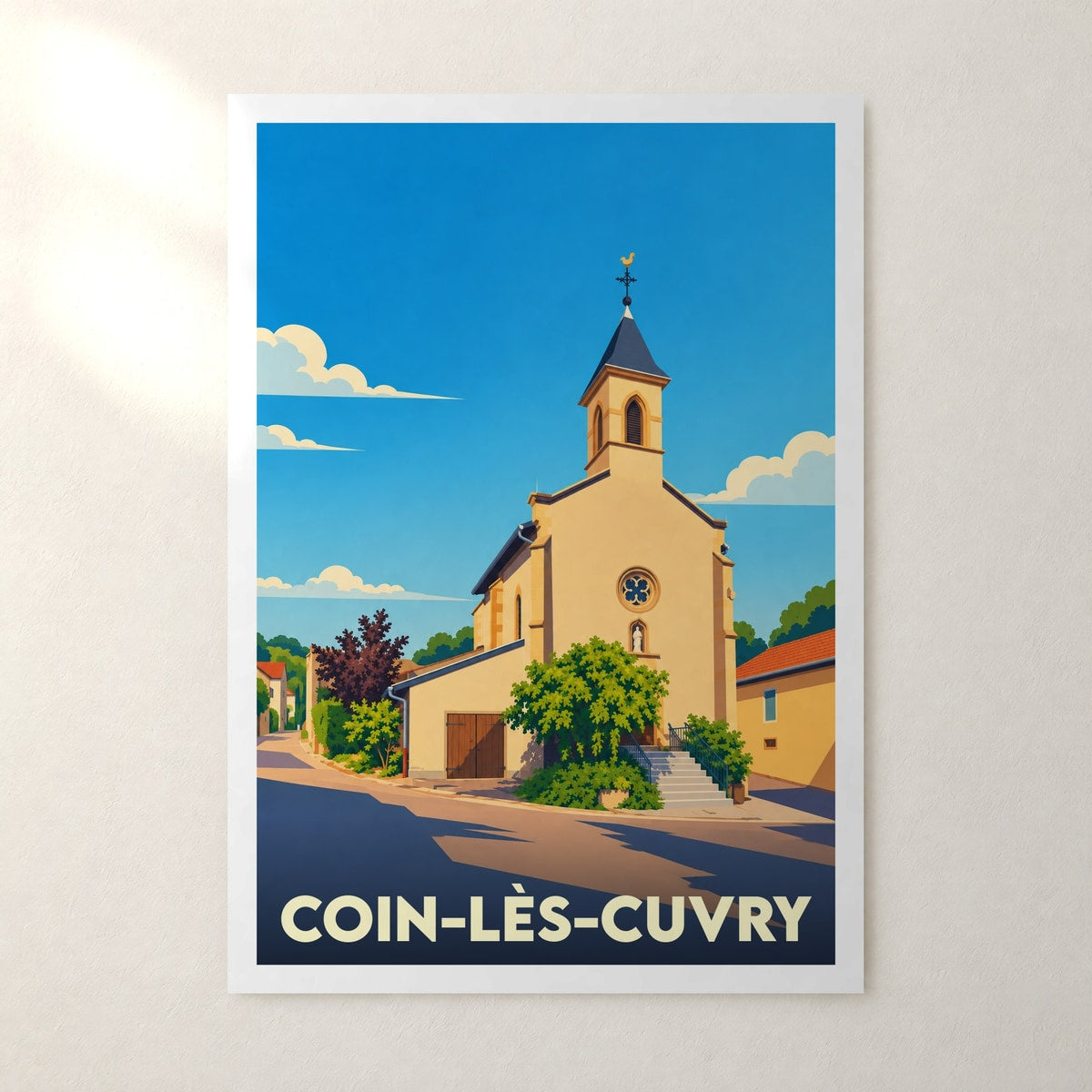 Affiche Coin-lès-Cuvry – sans cadre, accrochée au mur