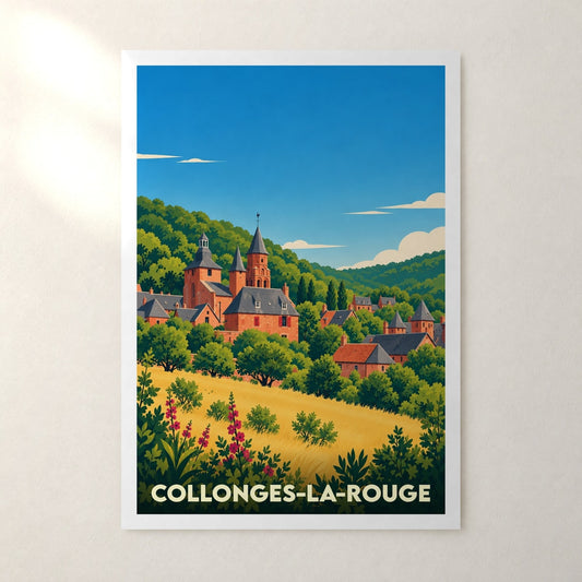 Affiche Collonges-la-Rouge – sans cadre, accrochée au mur