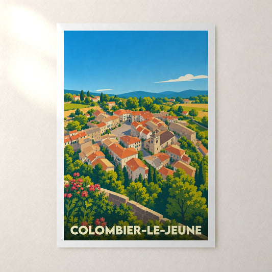 Affiche Colombier-le-Jeune – sans cadre, accrochée au mur