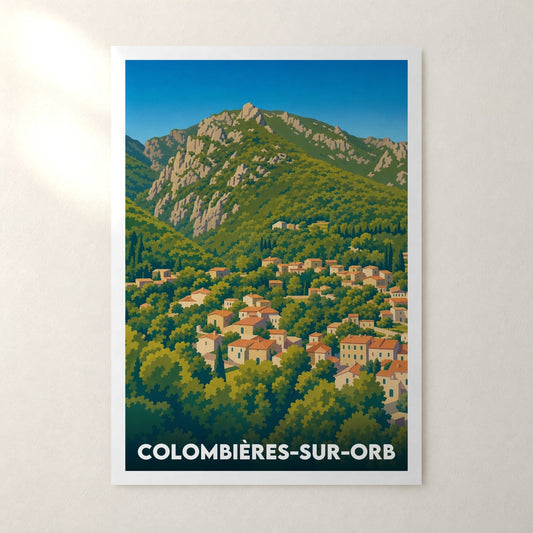 Affiche Colombières-sur-Orb – sans cadre, accrochée au mur