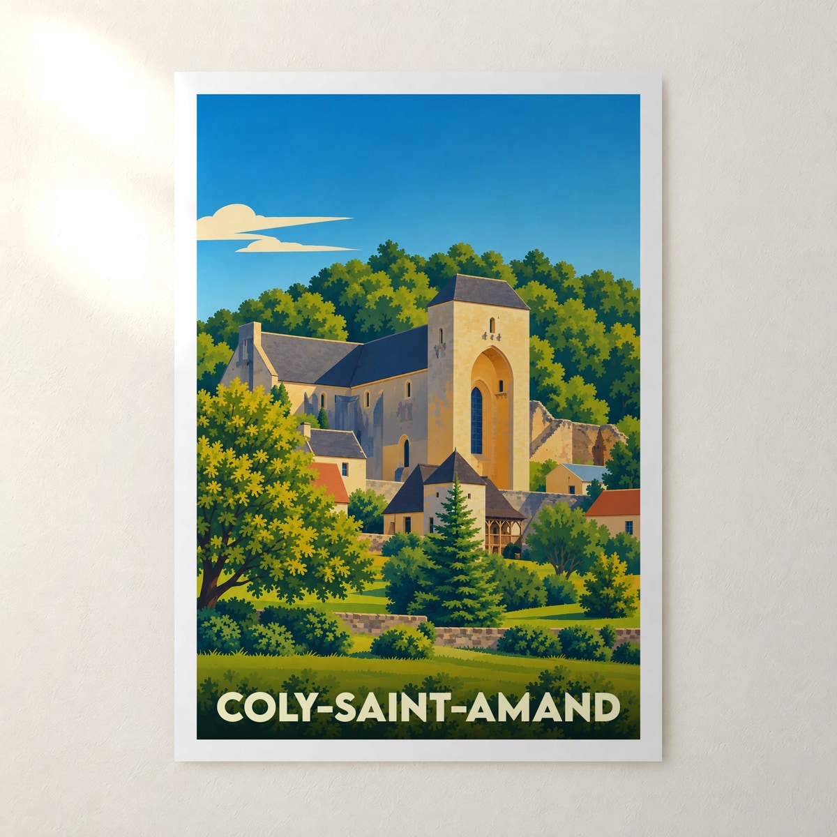 Affiche Coly-Saint-Amand – sans cadre, accrochée au mur