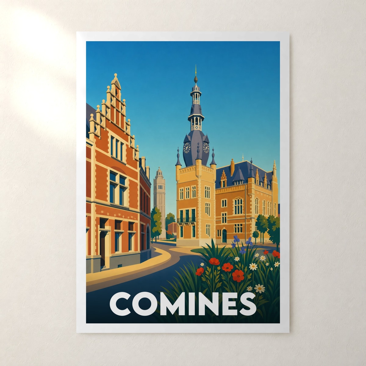Affiche Comines – sans cadre, accrochée au mur