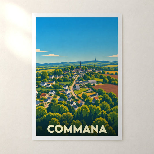 Affiche Commana – sans cadre, accrochée au mur