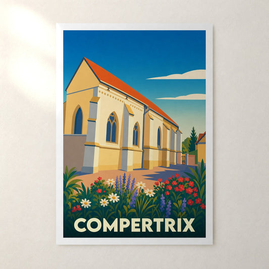 Affiche Compertrix – sans cadre, accrochée au mur