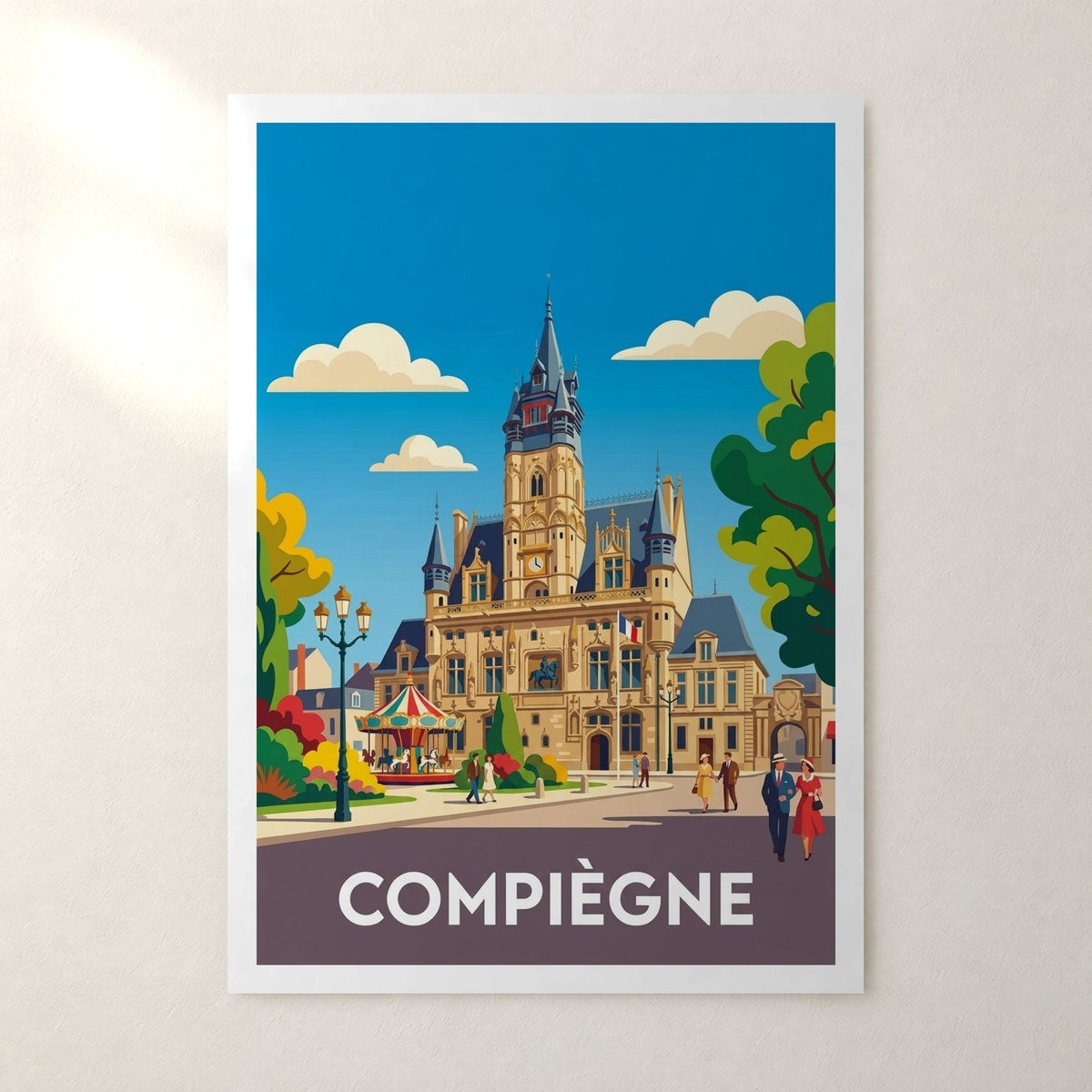 Affiche Compiègne – sans cadre, accrochée au mur