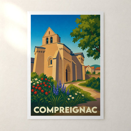 Affiche Compreignac – sans cadre, accrochée au mur