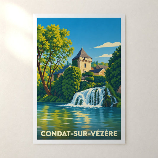Affiche Condat-sur-Vézère – sans cadre, accrochée au mur