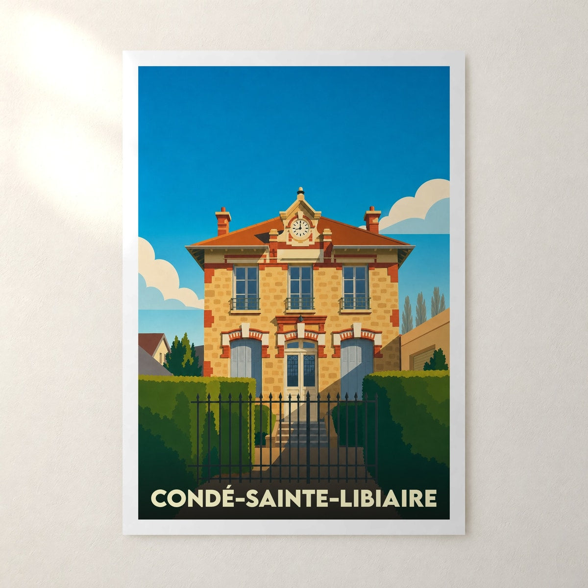 Affiche Condé-Sainte-Libiaire – sans cadre, accrochée au mur
