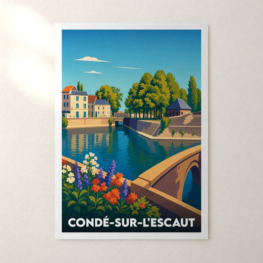 Affiche Condé-sur-l'Escaut – sans cadre, accrochée au mur
