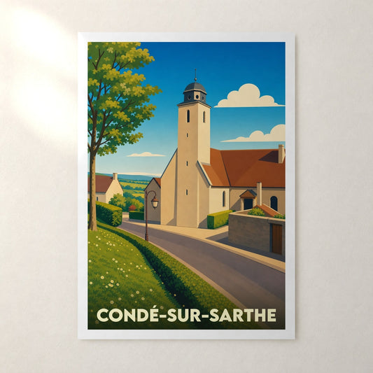 Affiche Condé-sur-Sarthe – sans cadre, accrochée au mur