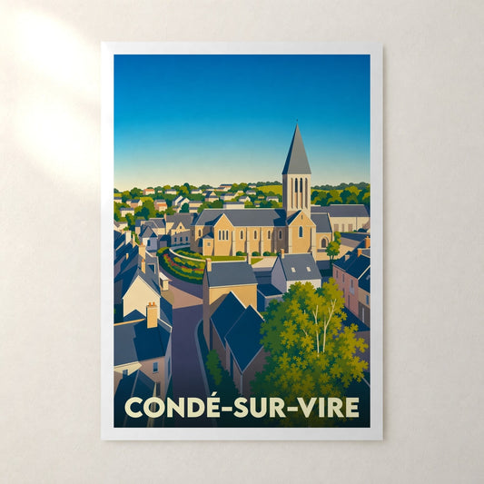 Affiche Condé-sur-Vire – sans cadre, accrochée au mur