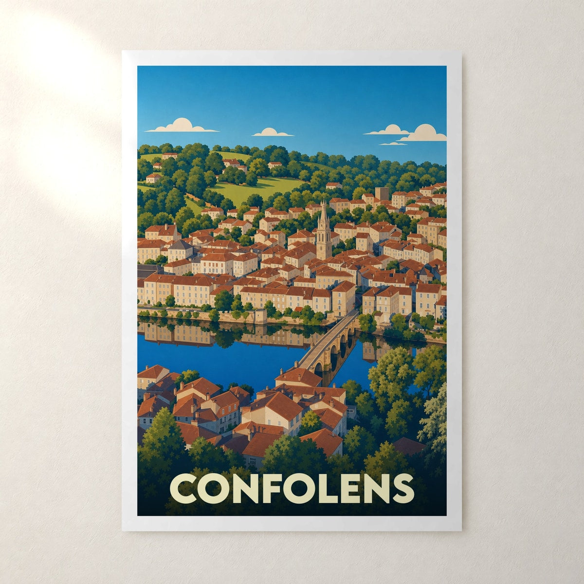 Affiche Confolens – sans cadre, accrochée au mur