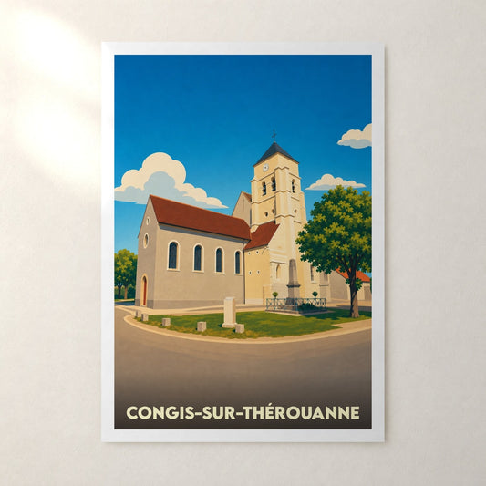 Affiche Congis-sur-Thérouanne – sans cadre, accrochée au mur