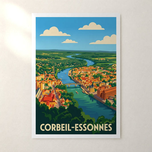 Affiche Corbeil-Essonnes – sans cadre, accrochée au mur