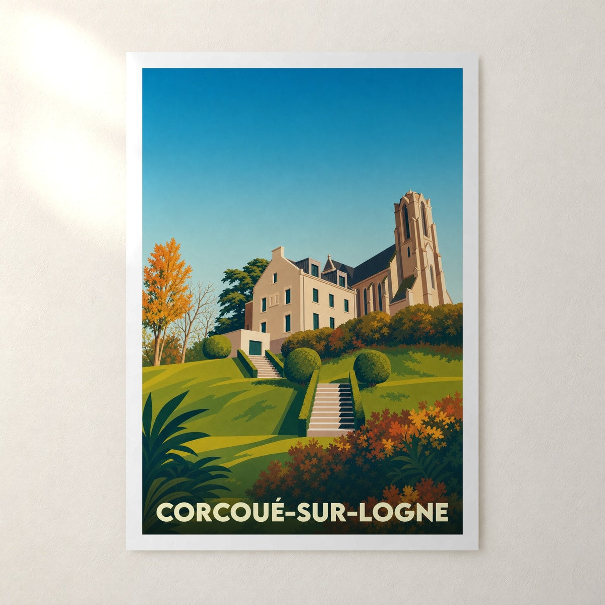 Affiche Corcoué-sur-Logne – sans cadre, accrochée au mur