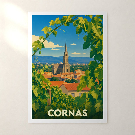 Affiche Cornas – sans cadre, accrochée au mur