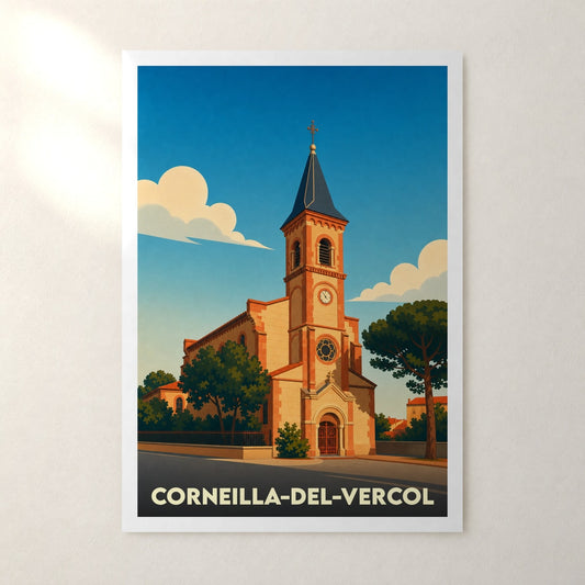 Affiche Corneilla-del-Vercol – sans cadre, accrochée au mur
