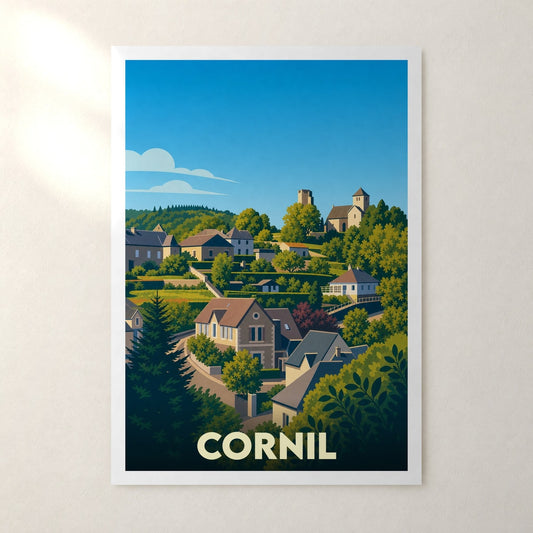 Affiche Cornil – sans cadre, accrochée au mur