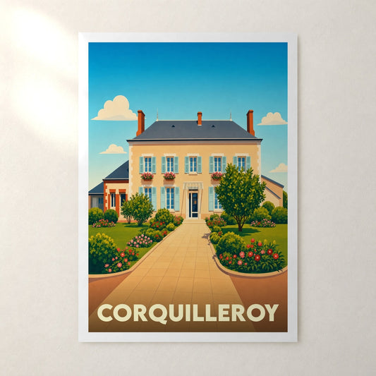 Affiche Corquilleroy – sans cadre, accrochée au mur
