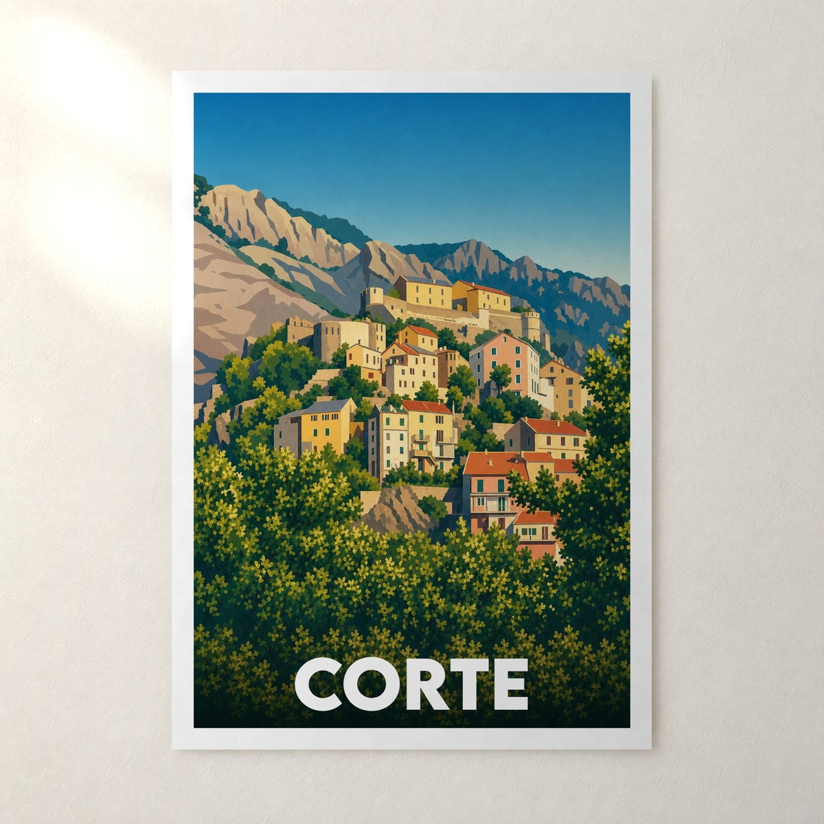 Affiche Corte – sans cadre, accrochée au mur