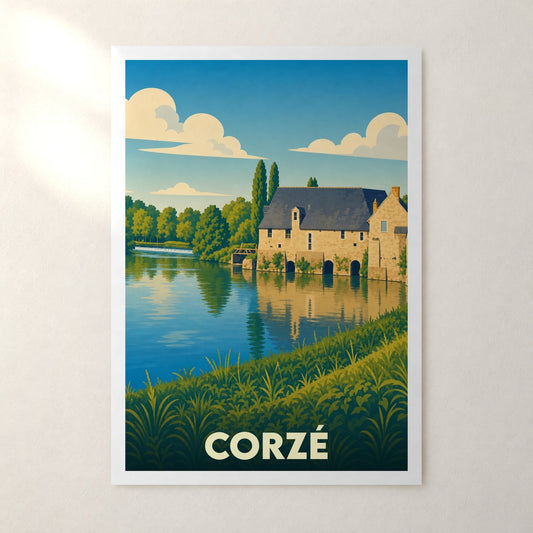 Affiche Corzé – sans cadre, accrochée au mur