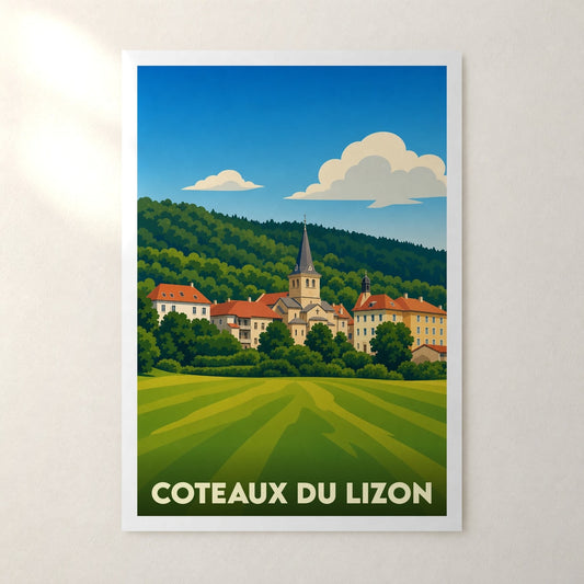 Affiche Coteaux du Lizon – sans cadre, accrochée au mur