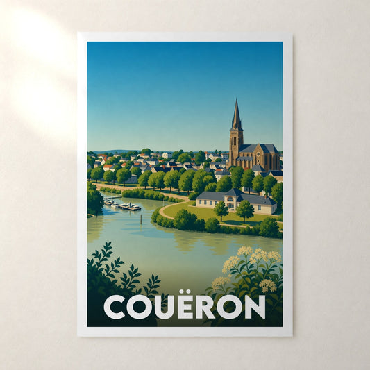 Affiche Couëron – sans cadre, accrochée au mur