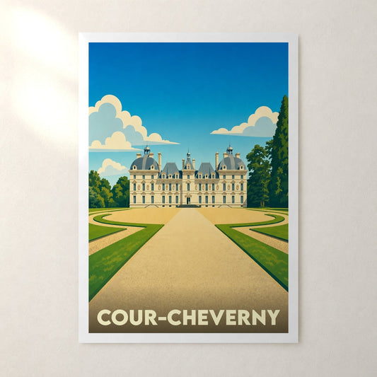 Affiche Cour-Cheverny – sans cadre, accrochée au mur
