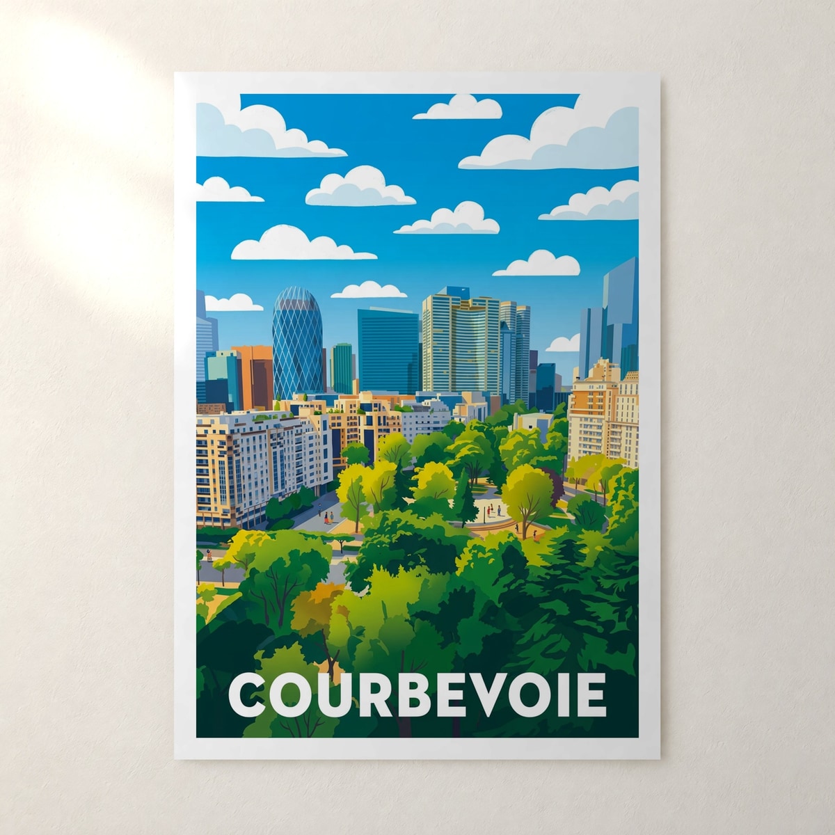 Affiche Courbevoie – sans cadre, accrochée au mur
