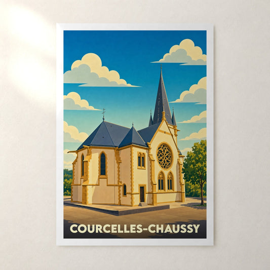 Affiche Courcelles-Chaussy – sans cadre, accrochée au mur