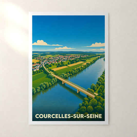 Affiche Courcelles-sur-Seine – sans cadre, accrochée au mur