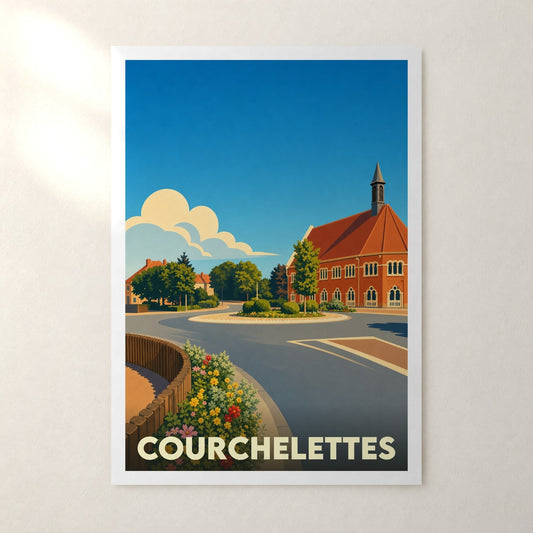 Affiche Courchelettes – sans cadre, accrochée au mur