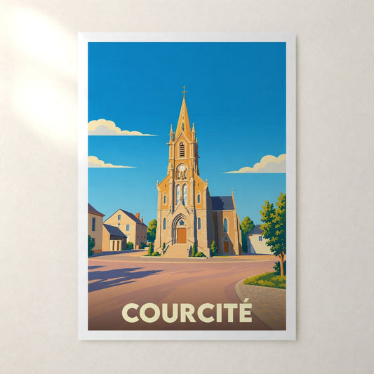 Affiche Courcité – sans cadre, accrochée au mur